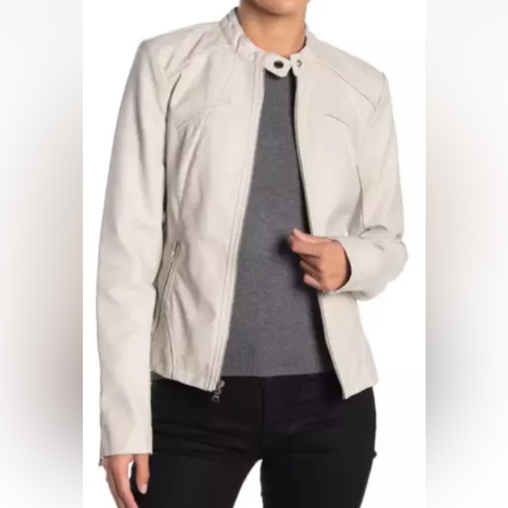 Guess Faux Leather Racer Jacket.